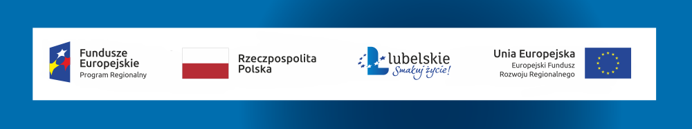 Logotypy: Fundusze Europejskie Program Regionalny, Rzeczpospolita Polska, Lubelskie, Unia Europejska